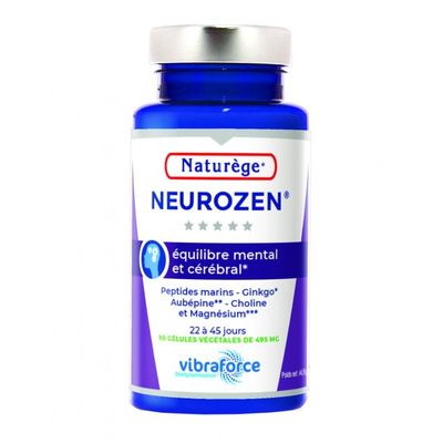 Neurozen 90 gélules neurozen bio 90 gélules naturege peptides marins ginkgo aubepine magnesium choline complément alimentaire