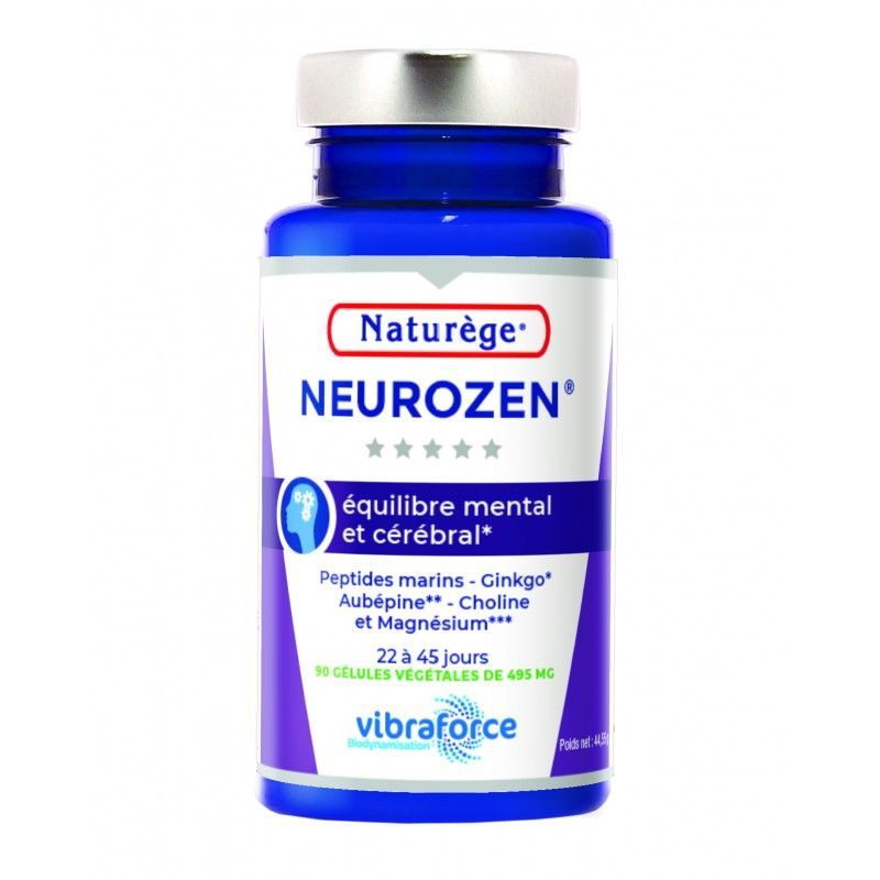neurozen bio 90 gélules naturege peptides marins ginkgo aubepine magnesium choline complément alimentaire