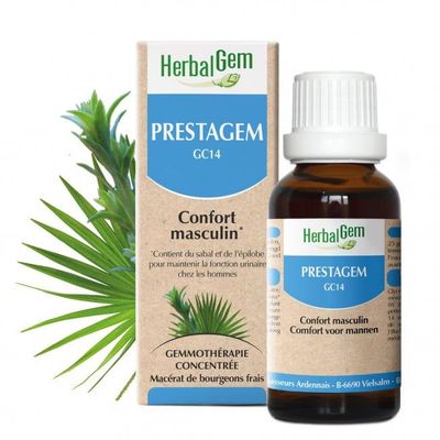 Prestagem bio 30 ml Prestagem herbalgem 30 ml sabal serrulata epilobe sequoia gemmotherapie Herboristerie Cousin Wiame Wattrelos.