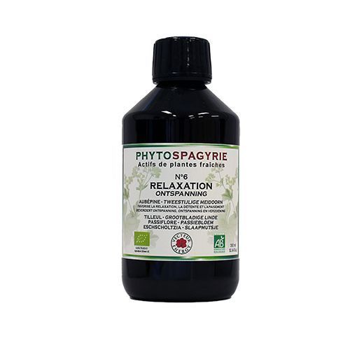 Phytospagyrie N°6 Relaxation Bio Vecteur Energy – Flacon 300 ml à l'aubépine, tilleul, passiflore et eschscholtzia

