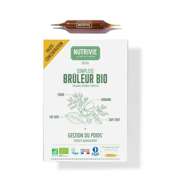 Complexe brûleur 20 ampoules bio thé vert café vert guarana fucus complément alimentaire liquide naturel