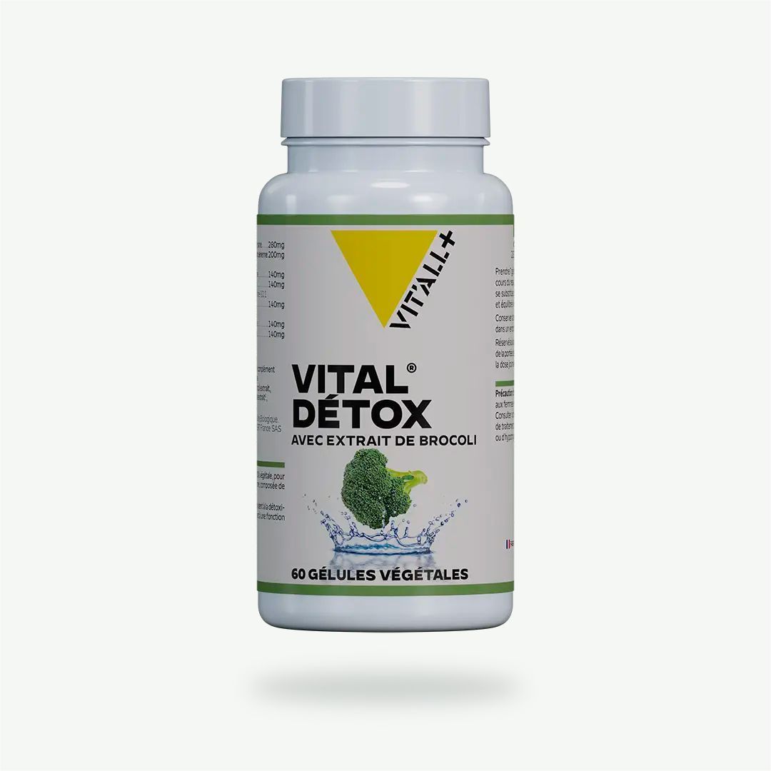 VITAL® Détox Bio – 60 gélules VITAL® Détox Vit’All+ – Complément alimentaire à base de chardon-marie, brocoli, artichaut, bardane, boldo, radis noir.