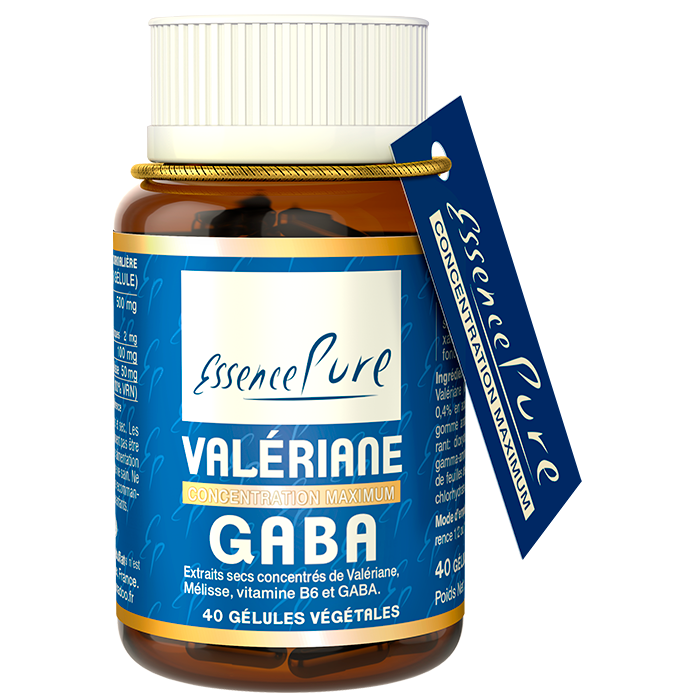 Valériane GABA 40 gélules Valériane GABA EssencePure 40 gélules – valériane, GABA, mélisse et vitamine B6