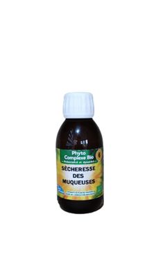 Sècheresse des muqueuses 125 ml Bio Phyto-Complexe Sècheresse des Muqueuses Bio Phytofrance, base d’argousier, bourgeon de cassis, et millepertuis, flacon 125 ml