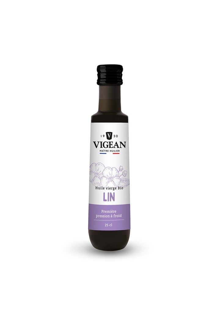Huile de Lin 25 cl Bio huile de lin bio Vigean 25 cl premiere pression froid riche omega 3 vegan cru