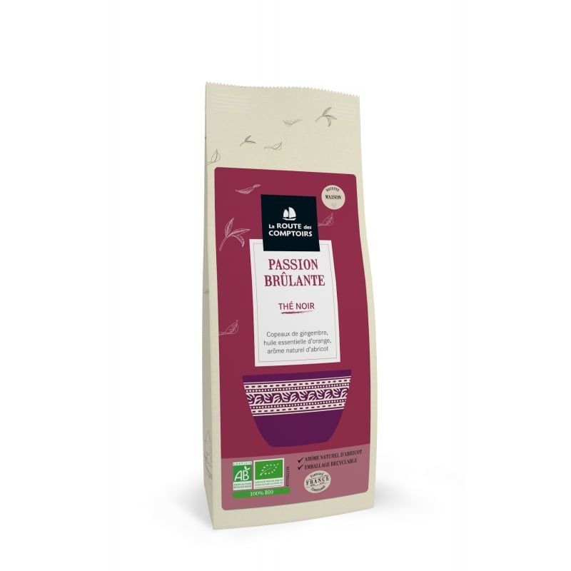 the noir passion brulante bio 100 g camellia sinensis gingembre orange infusion epicee fruitee