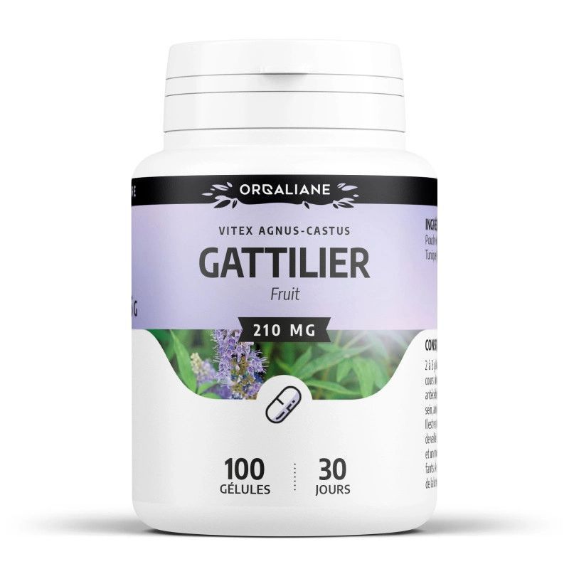Gattilier 210 mg – 100 gélules Gattilier GPH Diffusion 210 mg – Poudre de fruits de Vitex agnus-castus – 100 gélules