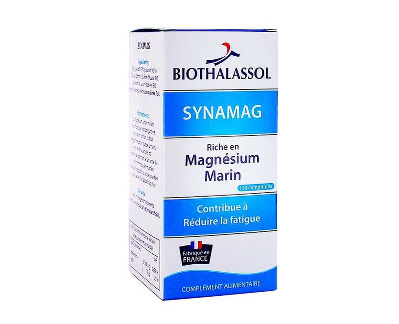 Synamag 120 comprimés synamag magnesium marin lithothamne levure biere comprimés complement alimentaire herboristerie cousin wiame wattrelos.