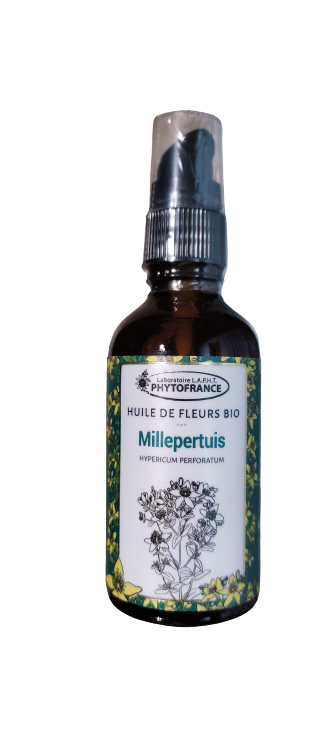 huile millepertuis bio 50 ml hypericum perforatum macerat fleurs soin peau naturel