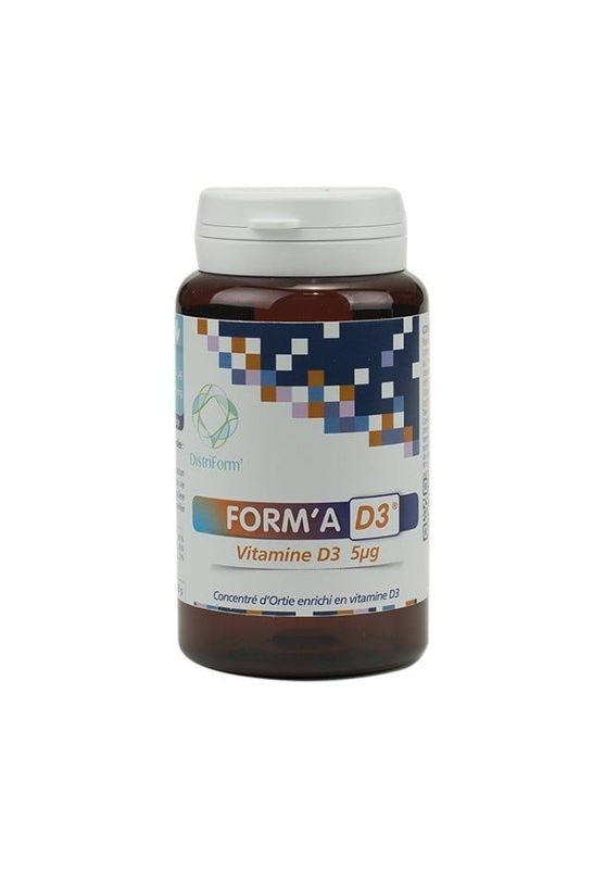 Form A D3 90 gélules ortie piquante Urtica dioica vitamine D3 cholécalciférol Distriform Herboristerie Cousin-Wiame Wattrelos
