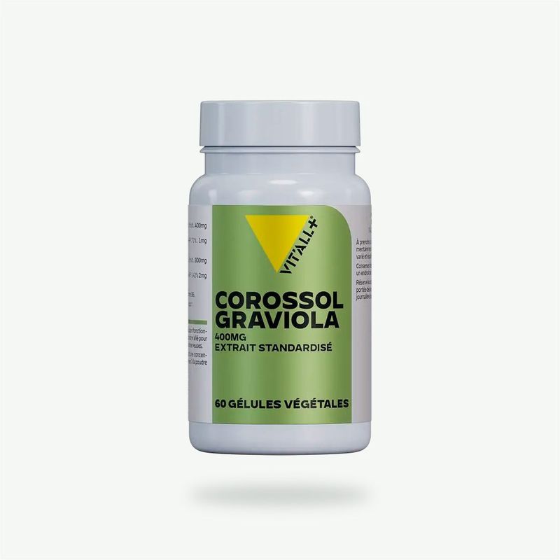 Corossol Graviola 400 mg Vit’All+ – Annona muricata avec vitamine B6 – 60 gélules