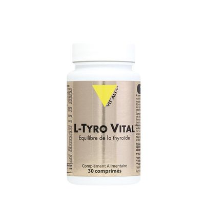 L-Tyro Vital 30 comprimés L-Tyro Vital Vit'all+ 30 comprimés avec L-Tyrosine, guggul, ashwagandha, vitamines et minéraux.