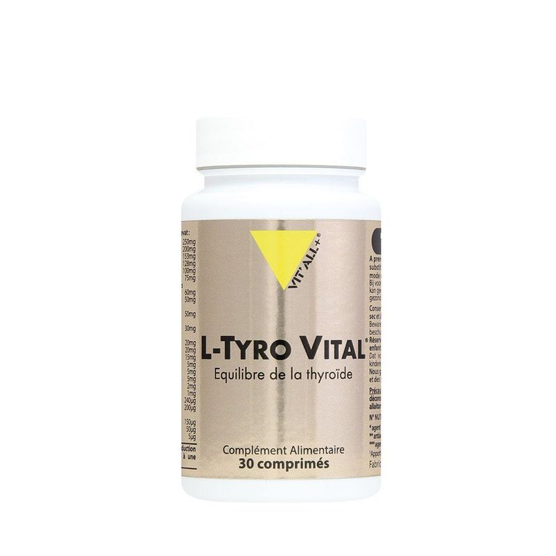 L-Tyro Vital Vit'all+ 30 comprimés avec L-Tyrosine, guggul, ashwagandha, vitamines et minéraux.