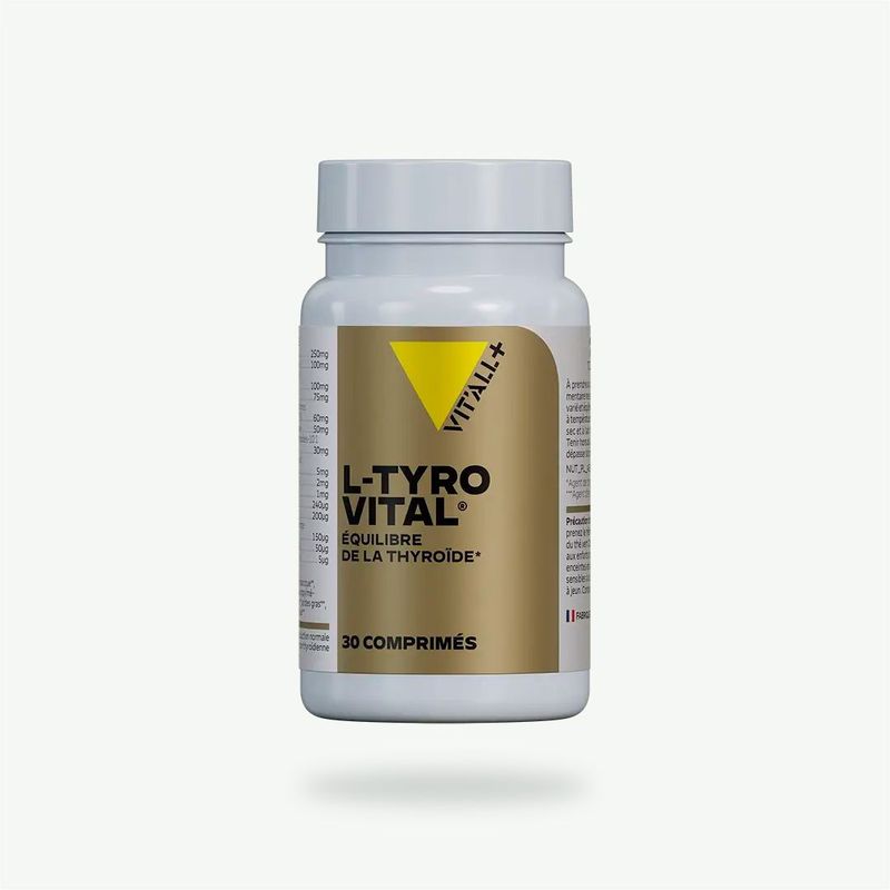 L-TYRO VITAL® – Fonction thyroïdienne – 30 comprimés L-TYRO VITAL® Vit’All+ – Complexe avec L-Tyrosine, iode, sélénium, Ashwagandha KSM-66®, Bacopa et vitamines – 30 comprimés