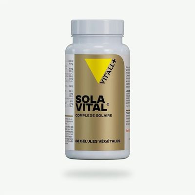 SOLA VITAL® Complexe solaire – 60 gélules SOLA VITAL® Vit’All+ – Complexe solaire avec urucum, wakamé, pépins de raisin, lutéine, zéaxanthine, lycopène, vitamines.