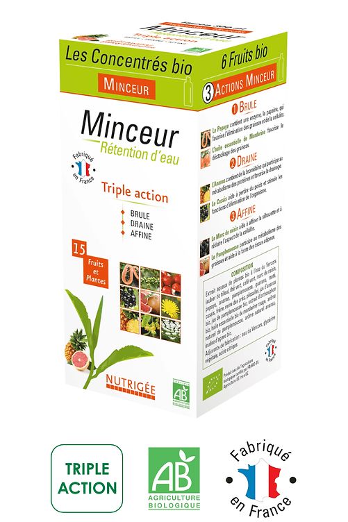 minceur retention eau 300 ml complement alimentaire bio plantes the vert guarana mate drainage