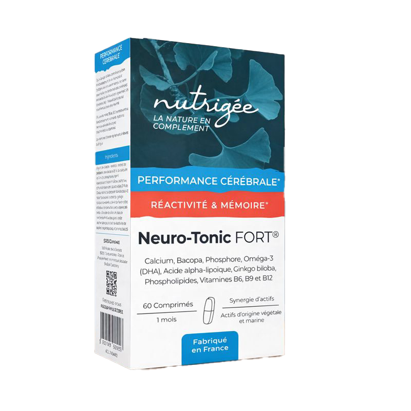 neuro tonic fort 60 comprimes complement alimentaire bacopa ginkgo dha vitamines b concentration