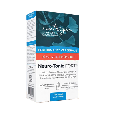 Neuro-Tonic Fort 60 comprimés Neuro-Tonic FORT Nutrigée à base de Bacopa, Ginkgo, DHA – boîte 60 comprimés