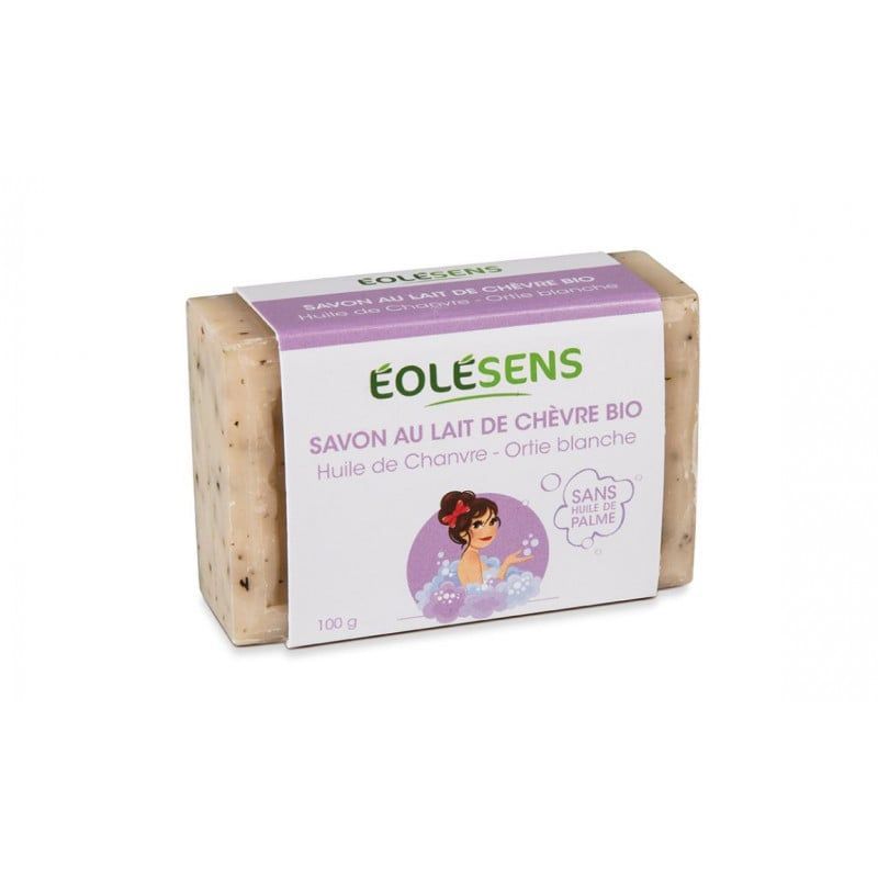 Savon Bio au Lait de Chèvre & Chanvre 100 g Éolésens Savon Bio au lait de chèvre et chanvre Éolésens 100 g