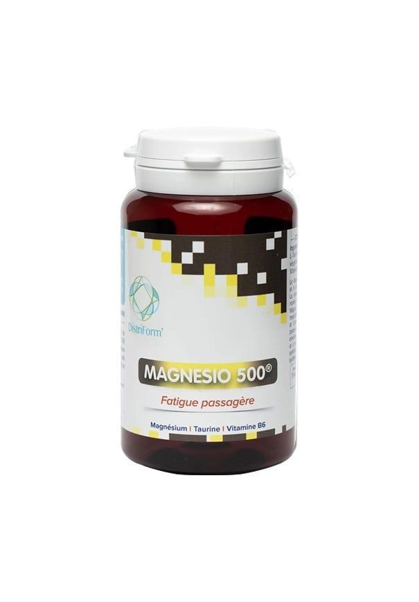 Magnesio 500 60 gélules Magnesio 500 60 gelules magnesium bisglycinate taurine vitamine B6 Distriform Herboristerie Cousin-Wiame Wattrelos.