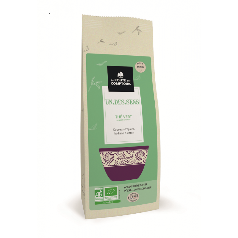 the vert un des sens bio 100 g camellia sinensis gingembre badiane citron infusion epicee aromatique