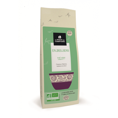 the vert un des sens bio 100 g camellia sinensis gingembre badiane citron infusion epicee aromatique