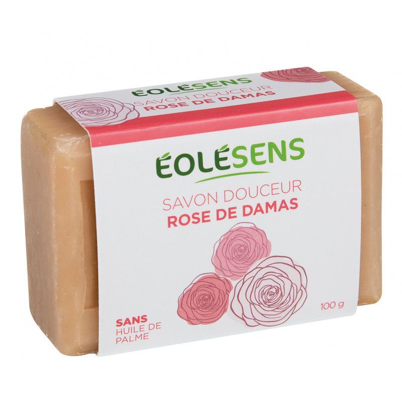 Savon à la Rose de Damas Bio 100 g Éolésens Savon à la Rose de Damas Bio Éolésens 100 g fabriqué en France