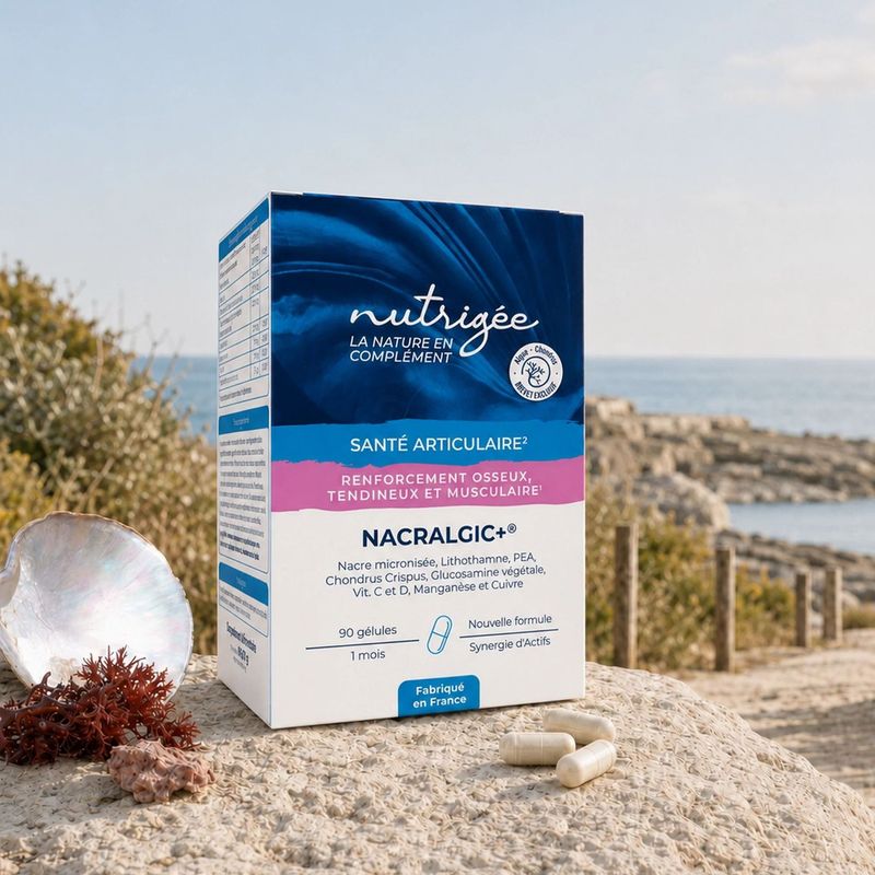 Nacralgic - Pure Nacre - 90 Gélules Nacralgic+ Nutrigée 90 gélules avec nacre micronisée, PEA, glucosamine végétale, calcium et vitamine D3