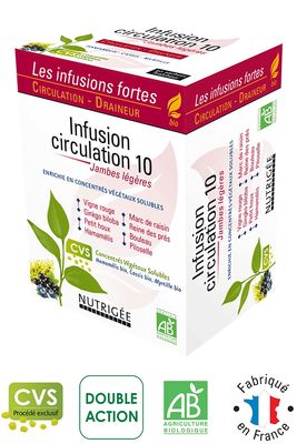 infusion circulation 10 bio 30 sachets vigne rouge reine des pres infusion plantes
