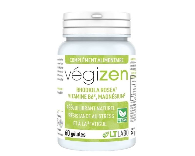 Vegizen 60 gelules rhodiola magnesium vitamine B6 complement alimentaire stress fatigue naturel
