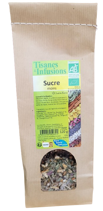 tisane sucre moins bio 120 g herberie cousin wiame
