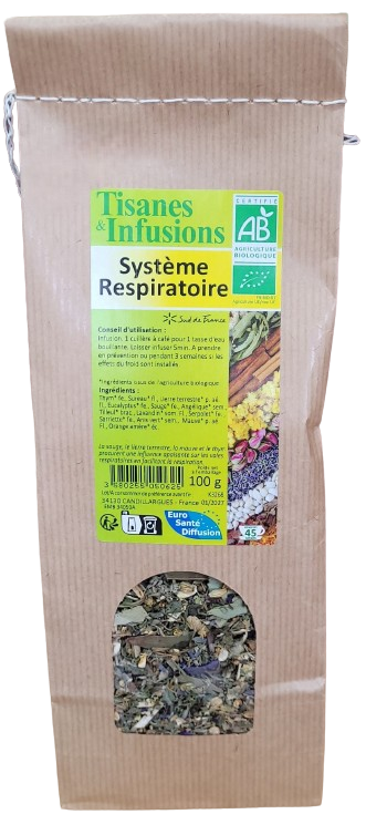 Tisane Système Respiratoire - Certifiée Bio tisane système respiratoire bio 100 g herberie cousin wiame