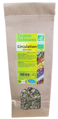 Tisane Circulation Détendue - Certifiée Bio tisane circulation detendue bio 100 g herberie cousin wiame