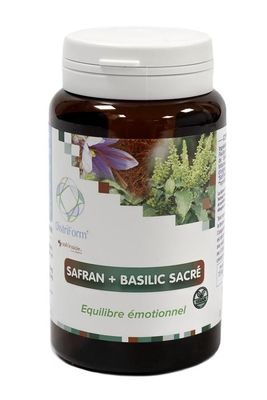 Safran + Basilic Sacré 60 gélules Safran basilic sacre 60 gelules Crocus sativus Ocimum sanctum SAFRINSIDE Herboristerie Cousin Wiame Wattrelos.