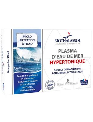 Plasma Hypertonique 30 ampoules plasma hypertonique ampoules eau mer mineraux complement alimentaire herboristerie cousin wiame wattrelos.