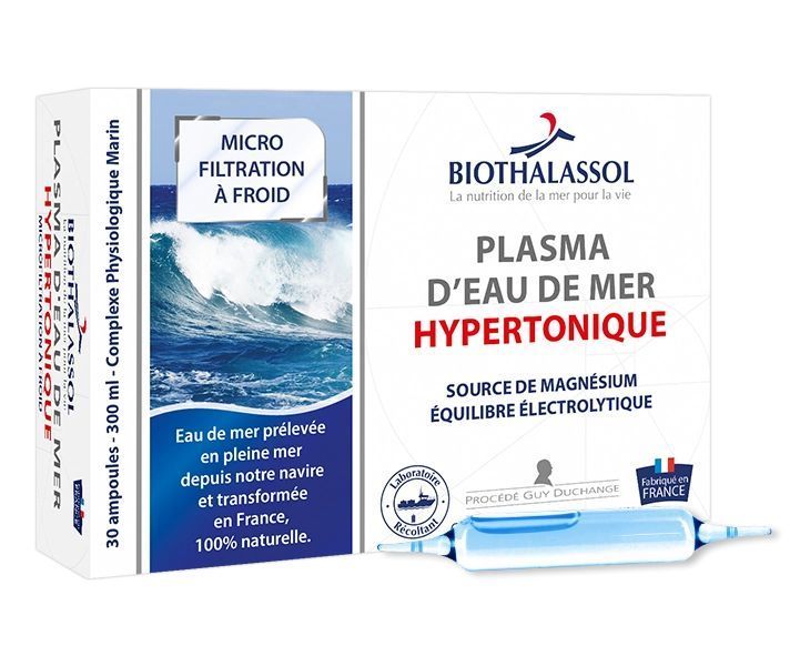 PLASMA D'EAU DE MER HYPERTONIQUE – 30 ampoules
