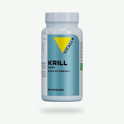Krill 590 mg riche en Oméga-3 – 60 capsules Krill 590 mg Vit’All+ – Huile naturelle de krill SUPERBA BOOST® riche en oméga-3 EPA et DHA avec phospholipides – 60 capsules