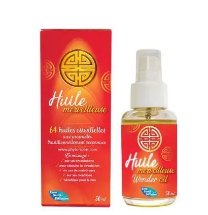 huile merveilleuse 50 ml complexe 64 huiles essentielles massage aromatherapie naturelle
