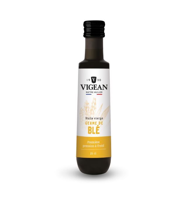 huile vierge bio germe de ble Vigean 25 cl premiere pression froid vitamine E vegan raw food