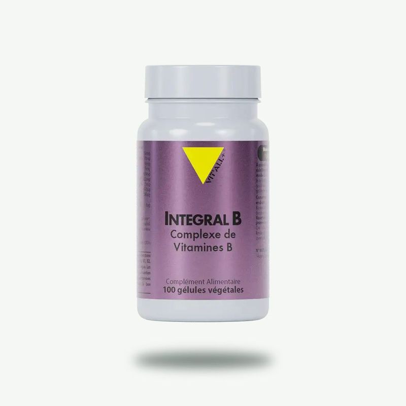 Intégral B – Complexe de vitamines B – 100 gélules Intégral B Vit’All+ – Complexe des 8 vitamines B avec P-5-P, Quatrefolic®, méthylcobalamine, inositol et PABA – 100 gélules