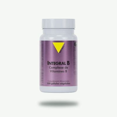 Intégral B – Complexe de vitamines B – 100 gélules Intégral B Vit’All+ – Complexe des 8 vitamines B avec P-5-P, Quatrefolic®, méthylcobalamine, inositol et PABA – 100 gélules