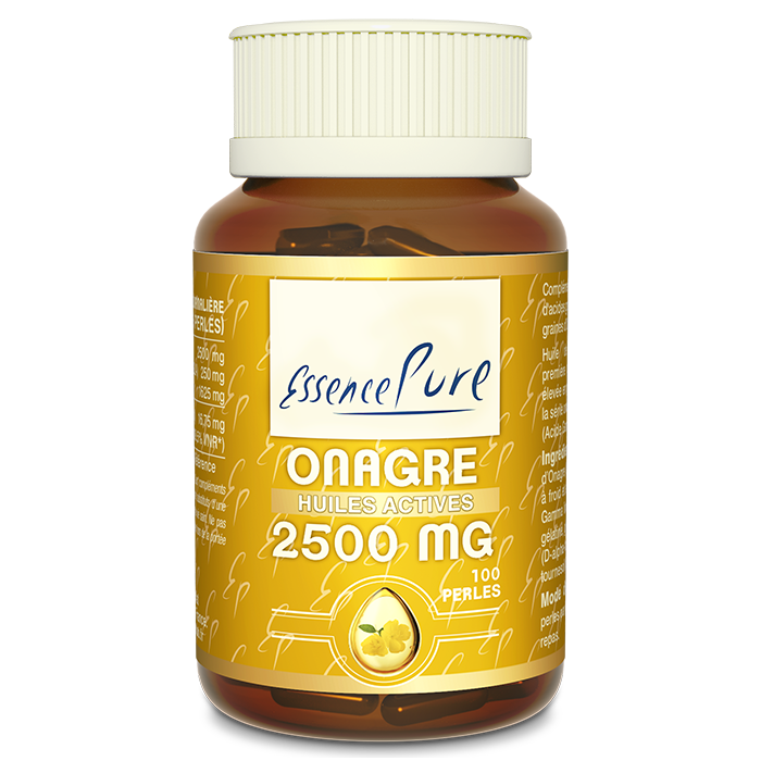 Onagre 100 perles Onagre EssencePure 100 perles – huile de graines d’onagre, GLA oméga-6 et vitamine E