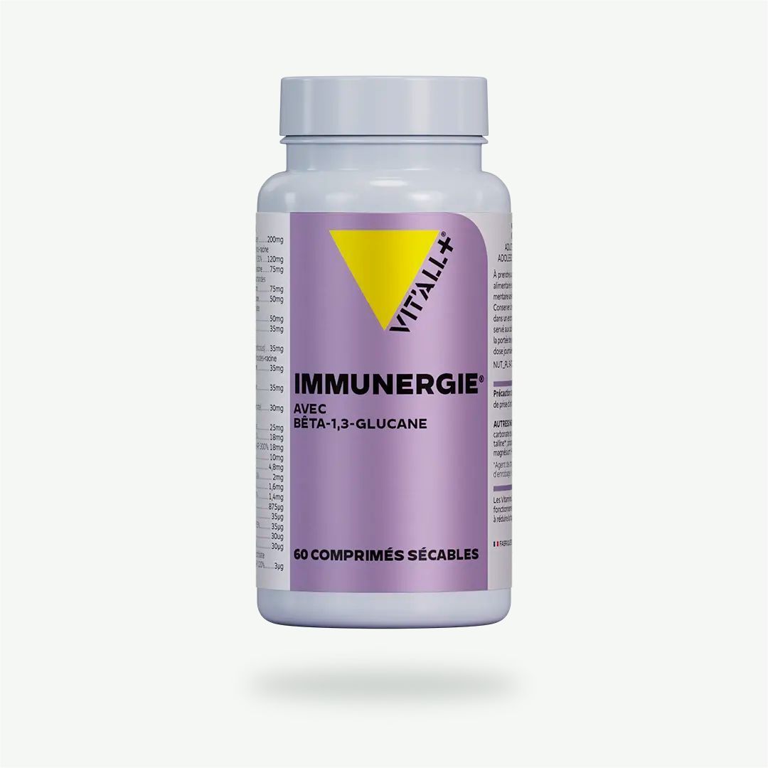 Immunergie® – 60 comprimés Immunergie® Vit’All+ – Complexe avec échinacées, astragale, shiitake, bêta-glucane, vitamines et minéraux – 60 comprimés