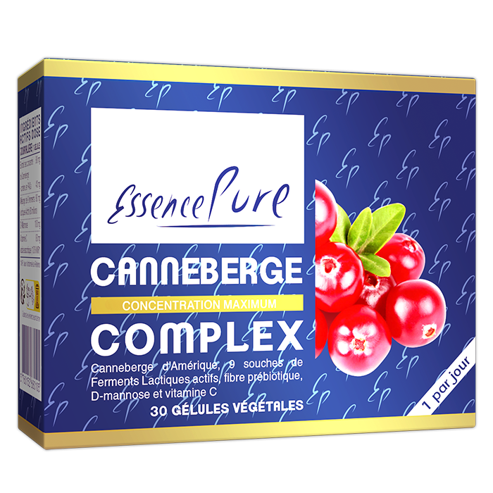 Canneberge Complex 30 gélules Canneberge Complex EssencePure 30 gélules – canneberge, D-mannose, ferments lactiques et vitamine C