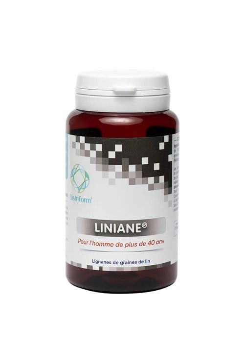 Liniane 60 gélules Liniane 60 gélules lignanes lin Linum usitatissimum extrait 20 pourcent Herboristerie Cousin-Wiame Wattrelos. masculin