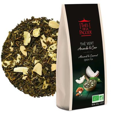 Thé Vert Amande Coco bio 100 g Thé Vert Amande Coco Pagode 100g