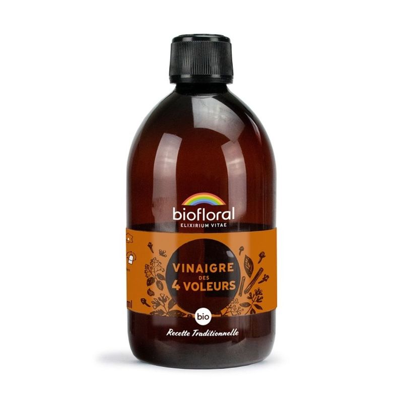 Vinaigre des 4 voleurs vinaigre des 4 voleurs 500 ml biofloral vinaigre cidre plantes bio recette traditionnelle