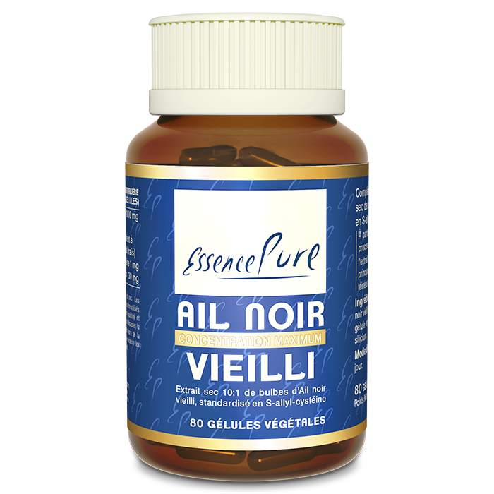 Ail noir vieilli 80 gelules Allium sativum extrait 10 pour 1 Herboristerie Cousin Wiame Wattrelos.