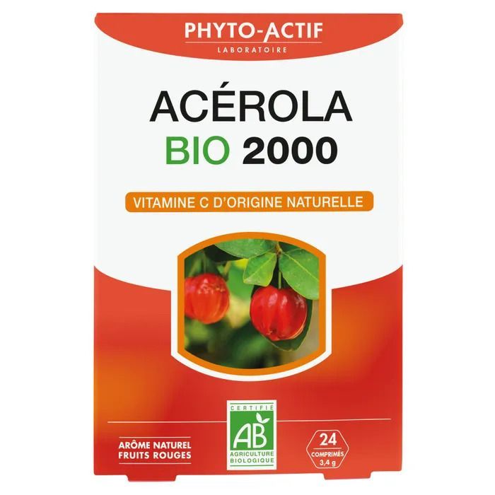 acerola bio 2000 comprimes vitamine c naturelle acerola cassis complement alimentaire fatigue immunite bio