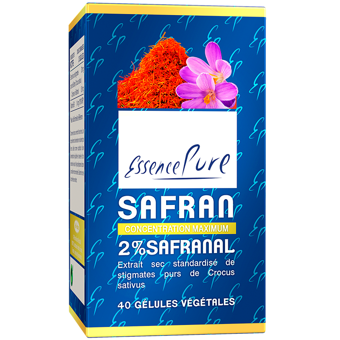 Safran 40 gélules Safran EssencePure 40 gélules – extrait de stigmates de Crocus sativus et vitamine B6